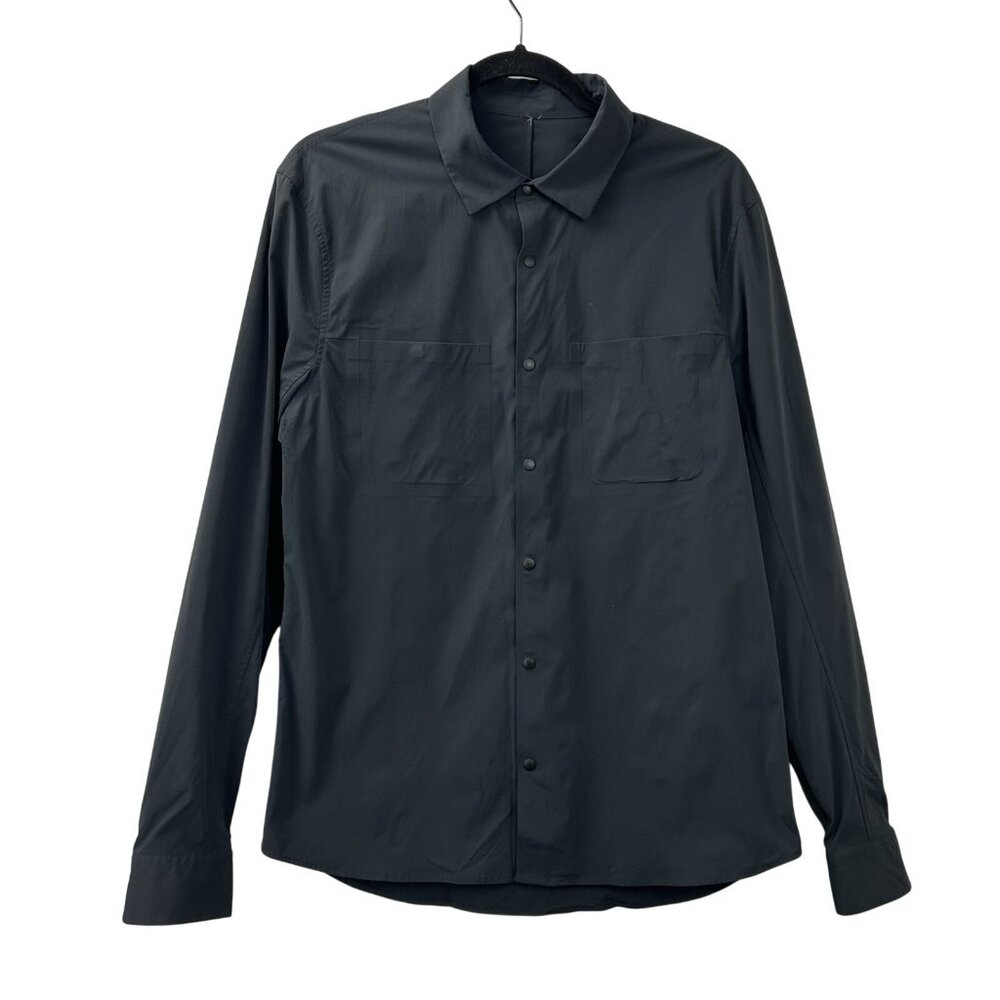 Lululemon Shirt Men Small Black Zenway Snap Button Up Vented Long Sleeve Casual - Picture 10 of 16